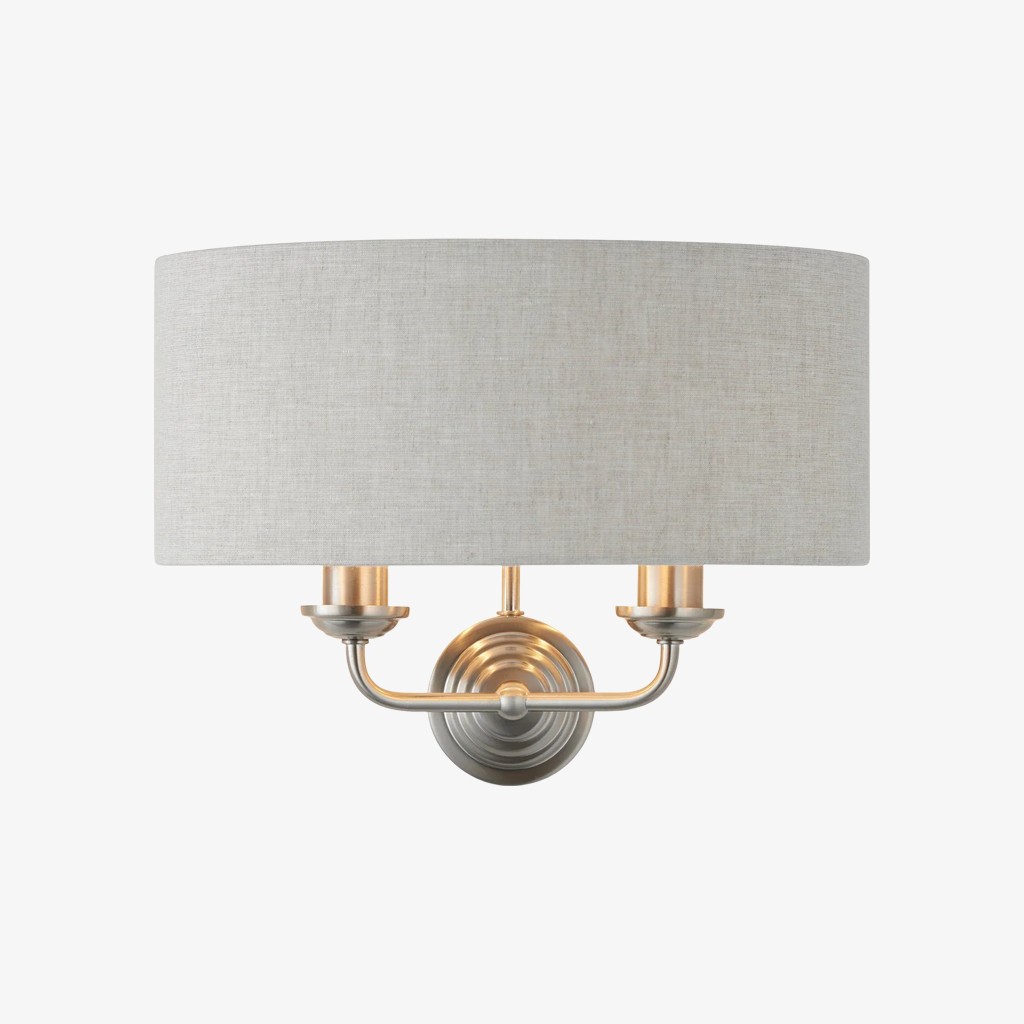 Tela Classic wandlamp met stoffen kap - Elegante wandlamp met metalen afwerking voor woonkamer/slaapkamer HL2025