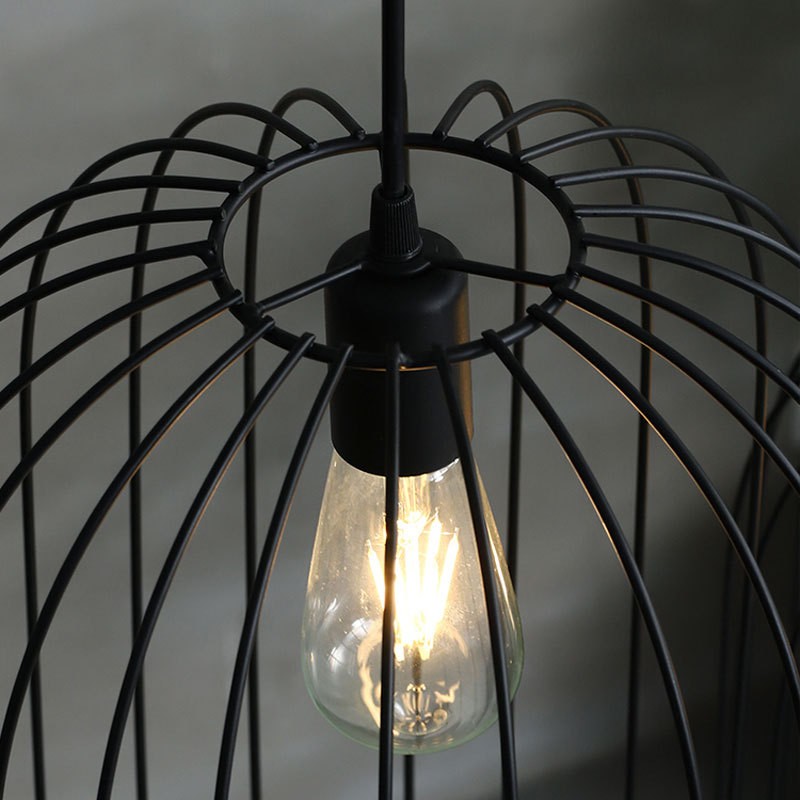 Industriële ijzeren streep kooivloerlamp HL128