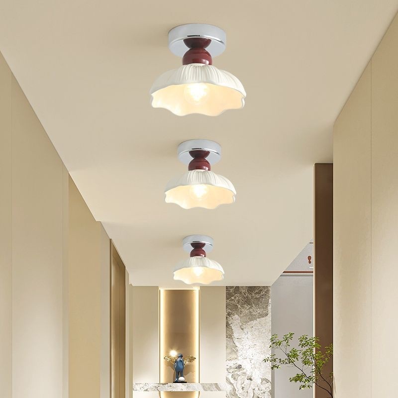 Nordic Retro Bloemblaadje Crème Plafondlamp HL229