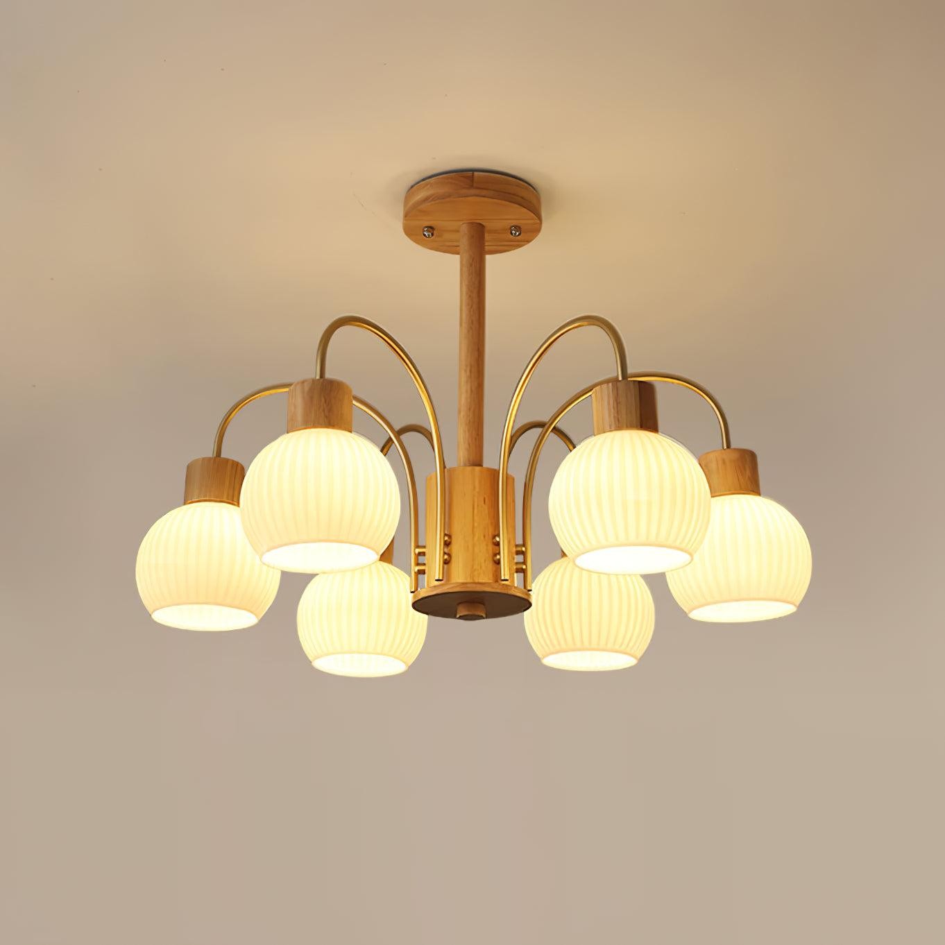 Wabi-sabi houten kroonluchter HL461