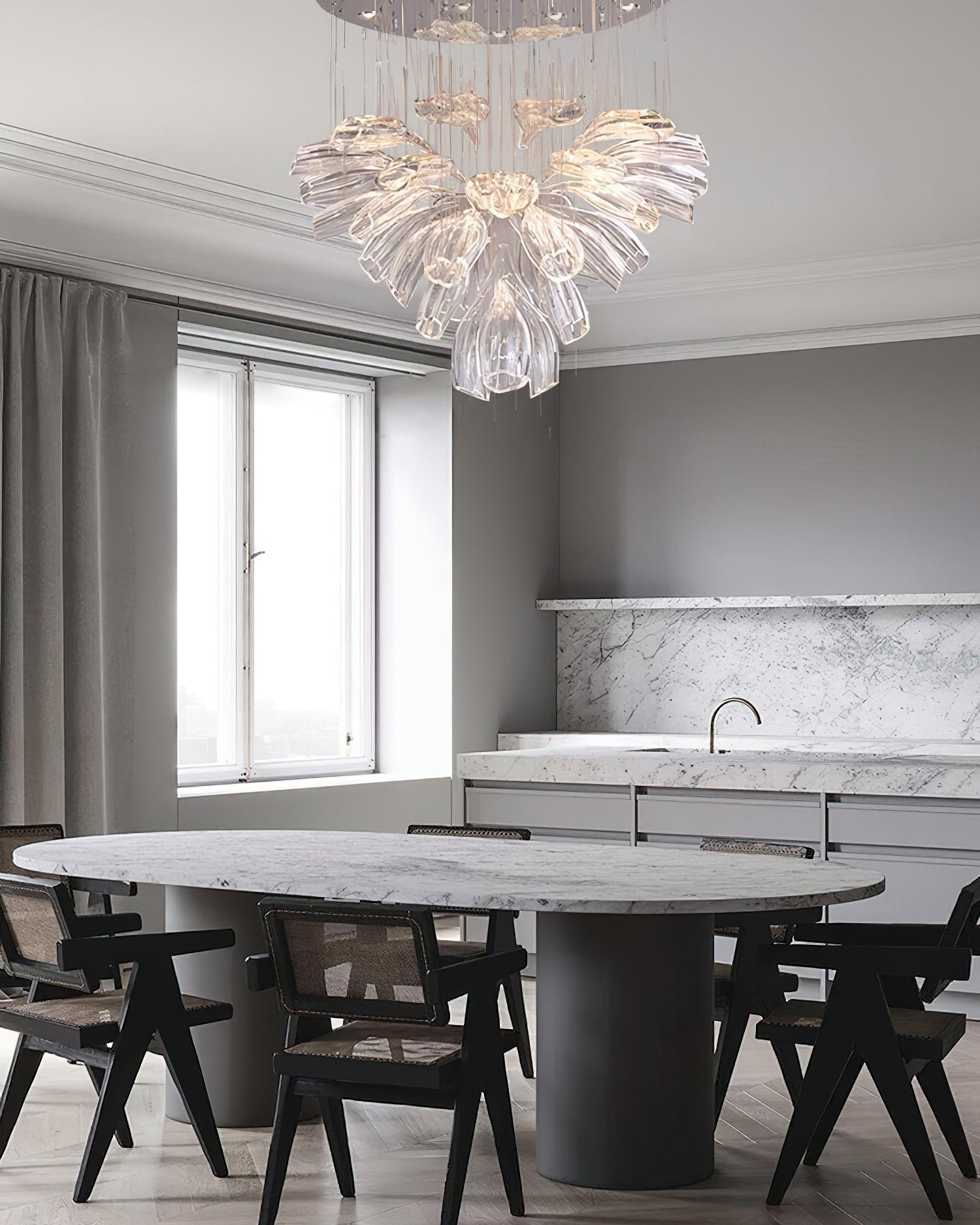 Glazen Lotus Kroonluchter HL1143