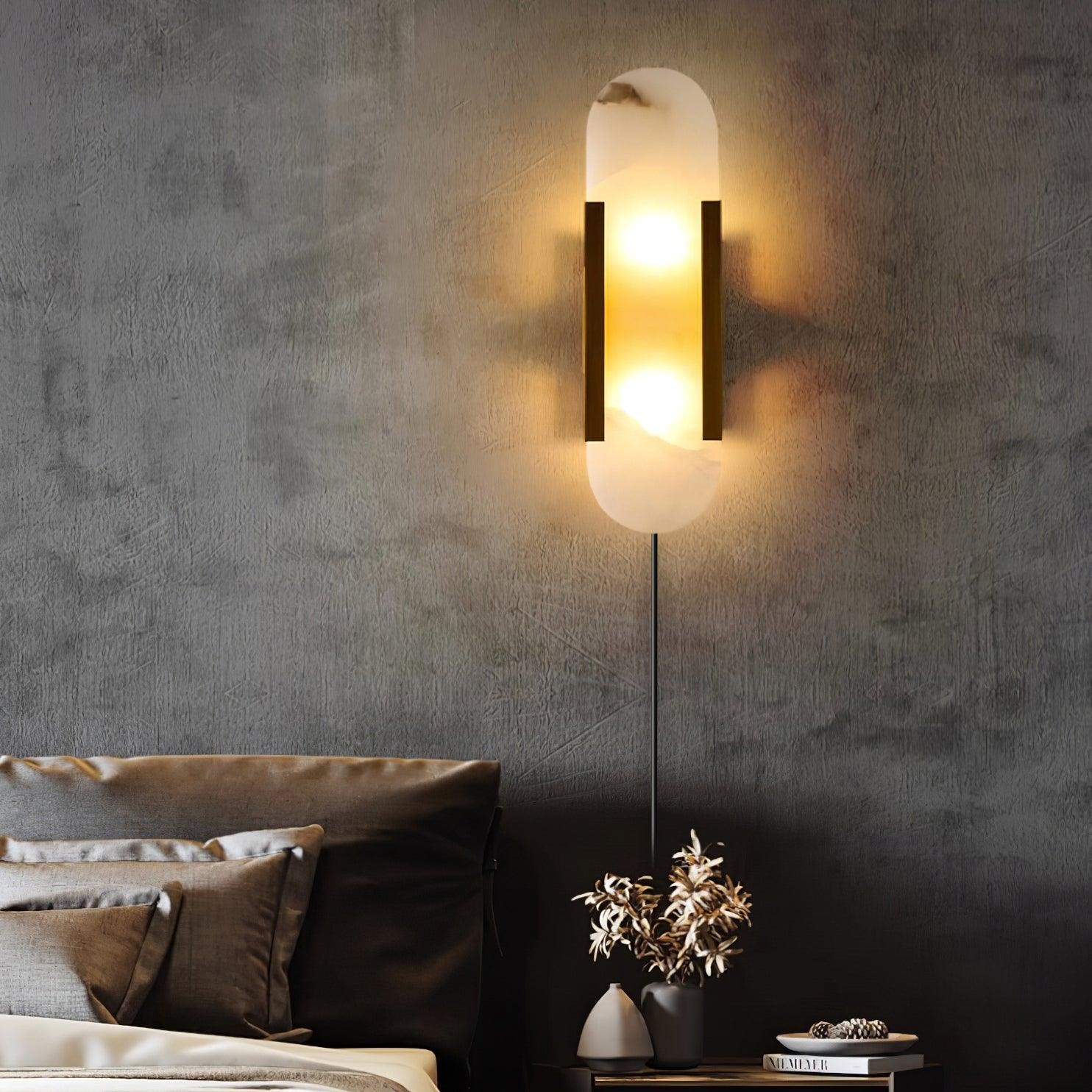 Alabaster Verlengde Plug In Wandlamp HL714