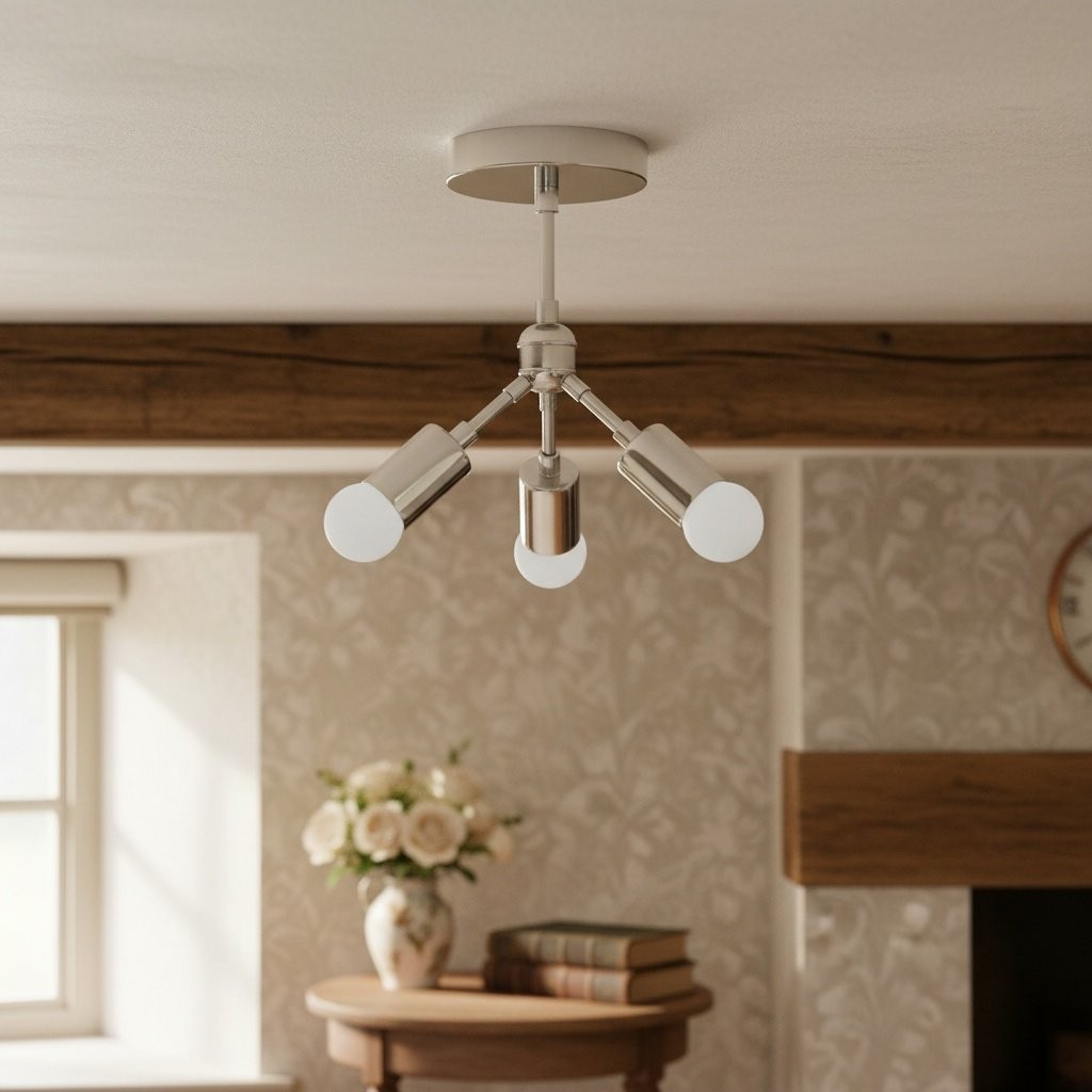 Mobilux Line Moderne messing plafondlamp - Minimalistische gouden plafondlamp voor slaapkamer HL1690