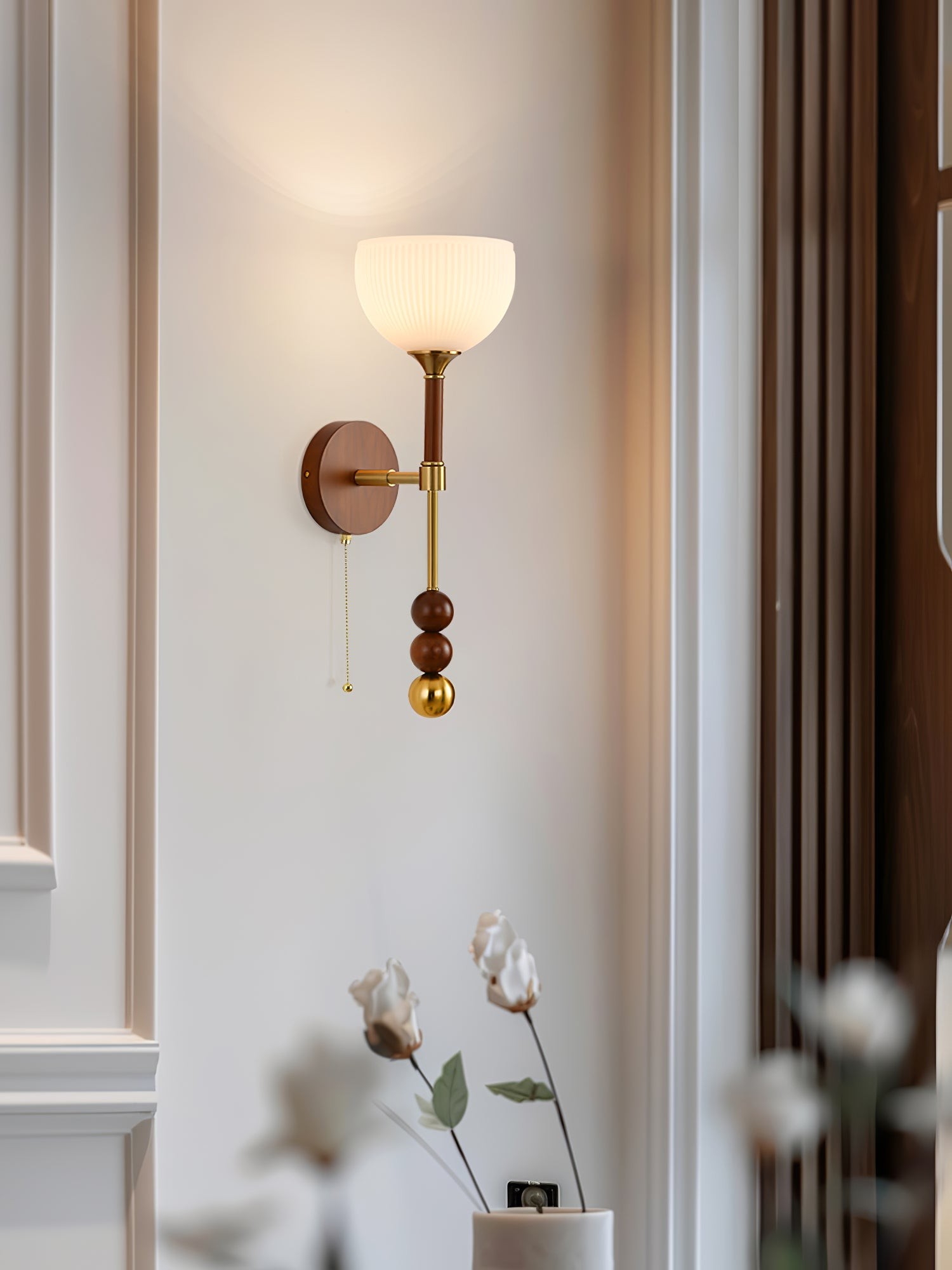 Retro Massief Houten Serie Wandlamp HL769