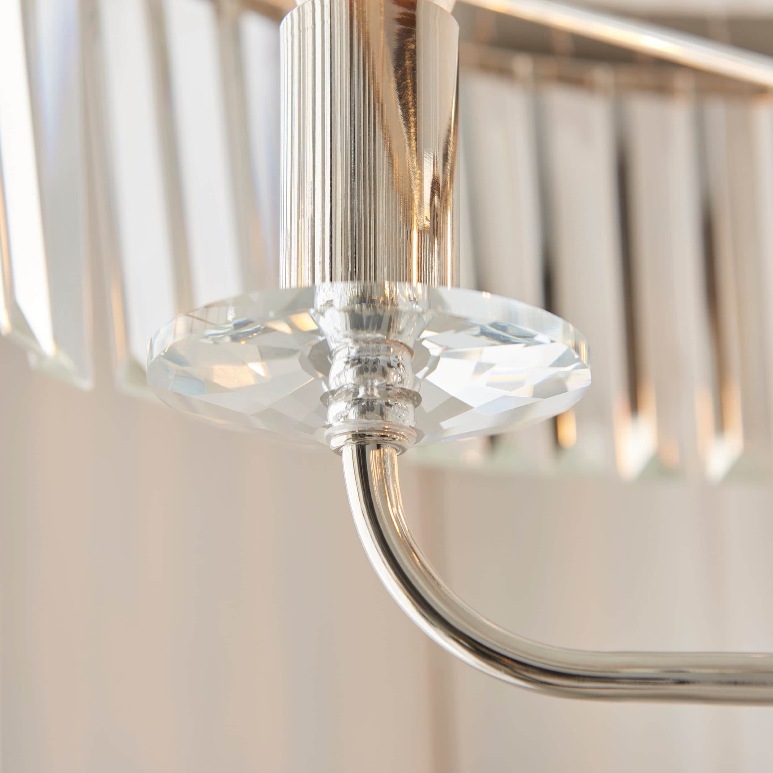 Beveline ronde vloerlamp met 3 lichtpunten - facetgeslepen glazen kappen, klassieke metalen afwerking voor woonkamers HL2071