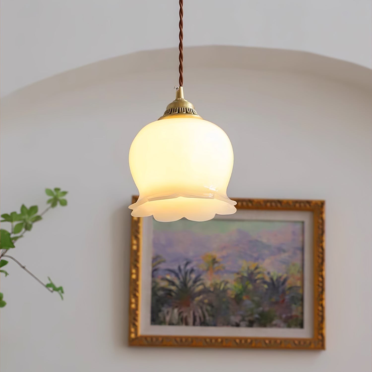Retro Crème Lily Flower Hanglamp HL302