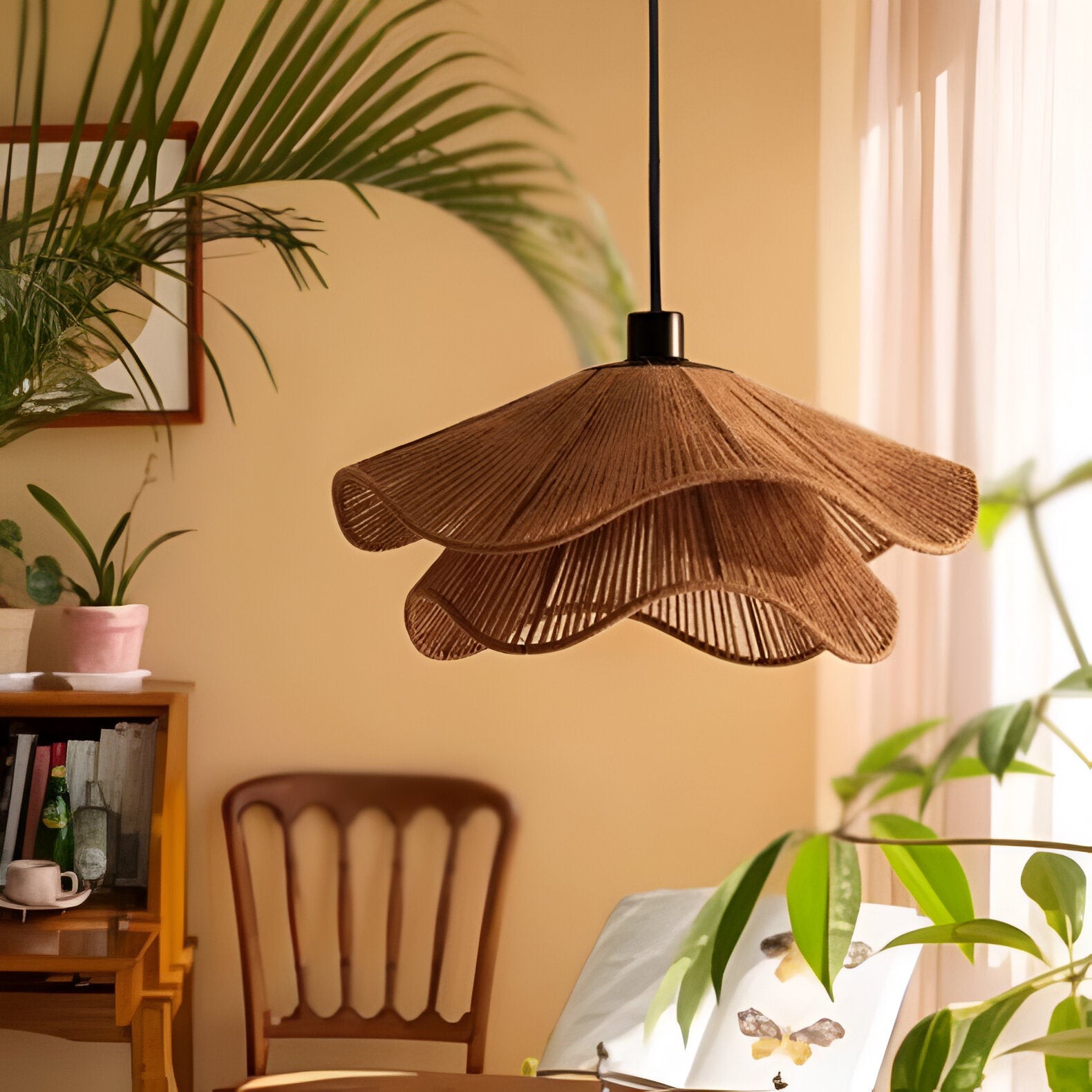 Cape Points Boho hanglamp van natuurlijke jutevezels HL3391