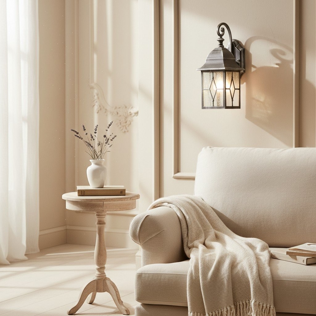 Frostine Traditionele Buitenwandlamp - Loodgieter van gebrandschilderd waterglas voor veranda- en terrasverlichting HL2168
