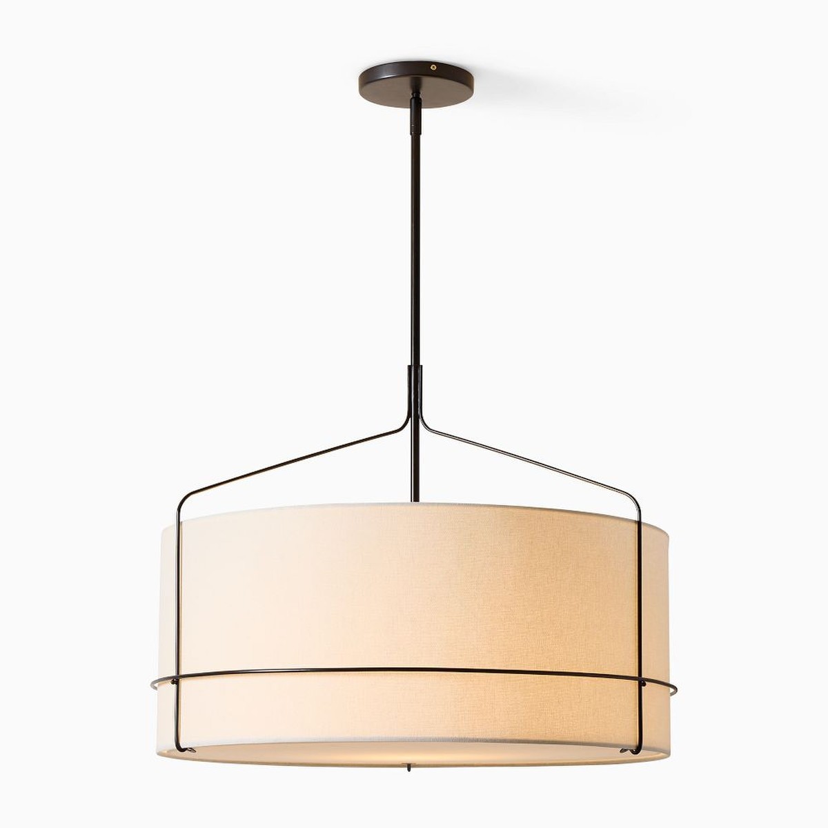 Horelia linnen hanglamp - Scandinavische trommelvormige hanglamp HL1491