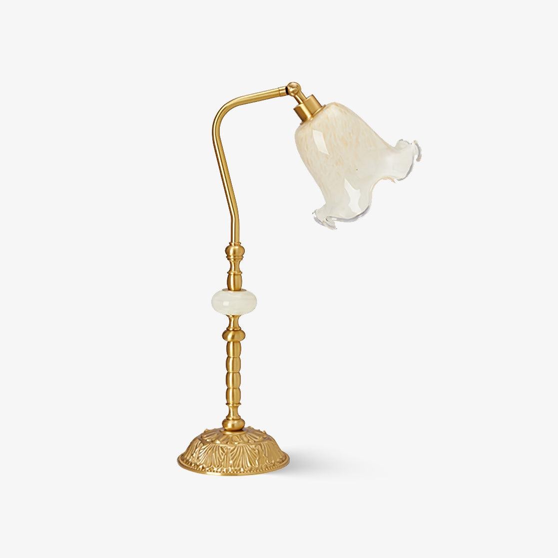 Klassieke stijlvolle witte tulp messing tafellamp HL862