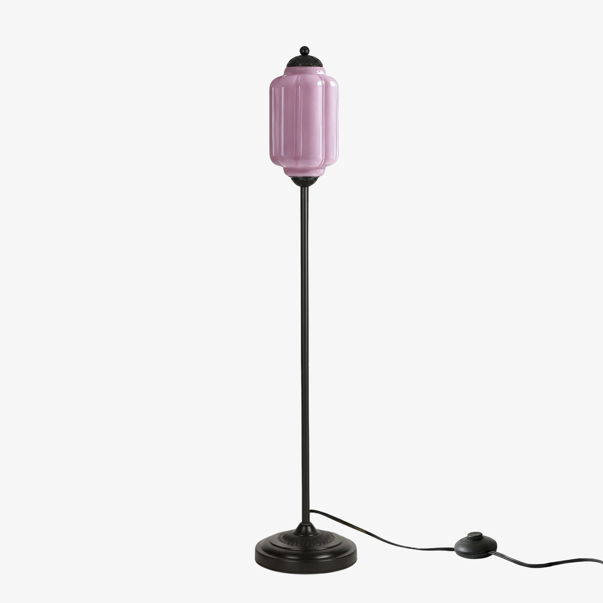 Eloise Vloerlamp van getextureerd glas in pompoenvorm - Organisch artistiek ontwerp en retrostijl voor de woonkamer HL2510