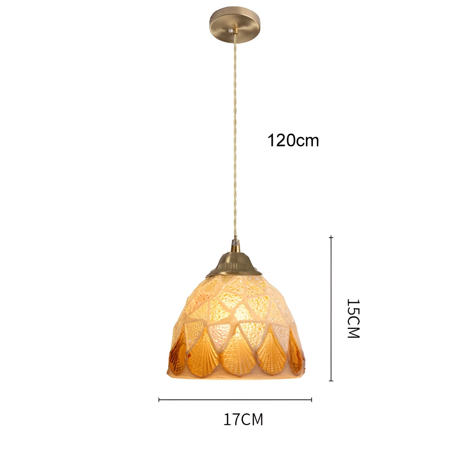 Retro kleurrijke natuurlijke schelp handgemaakte messing hanglamp HL1279