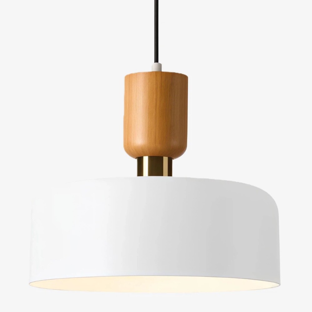Orbulis Ronde Hanglamp met Houtnerf - Moderne Metalen Hanglamp voor de Eetkamer HL2366