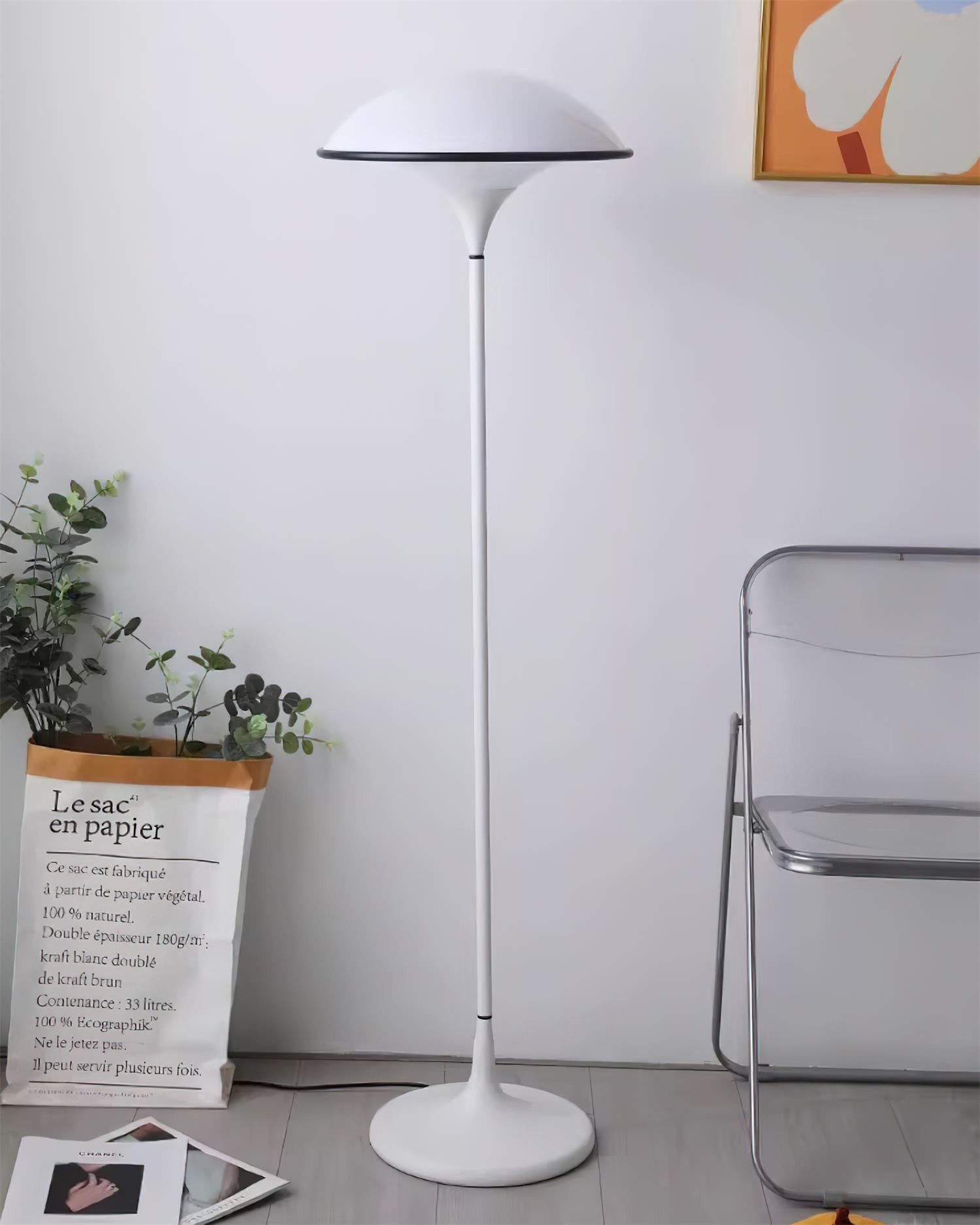 Deense Retro Witte Vliegende Schotel Vloerlamp HL424