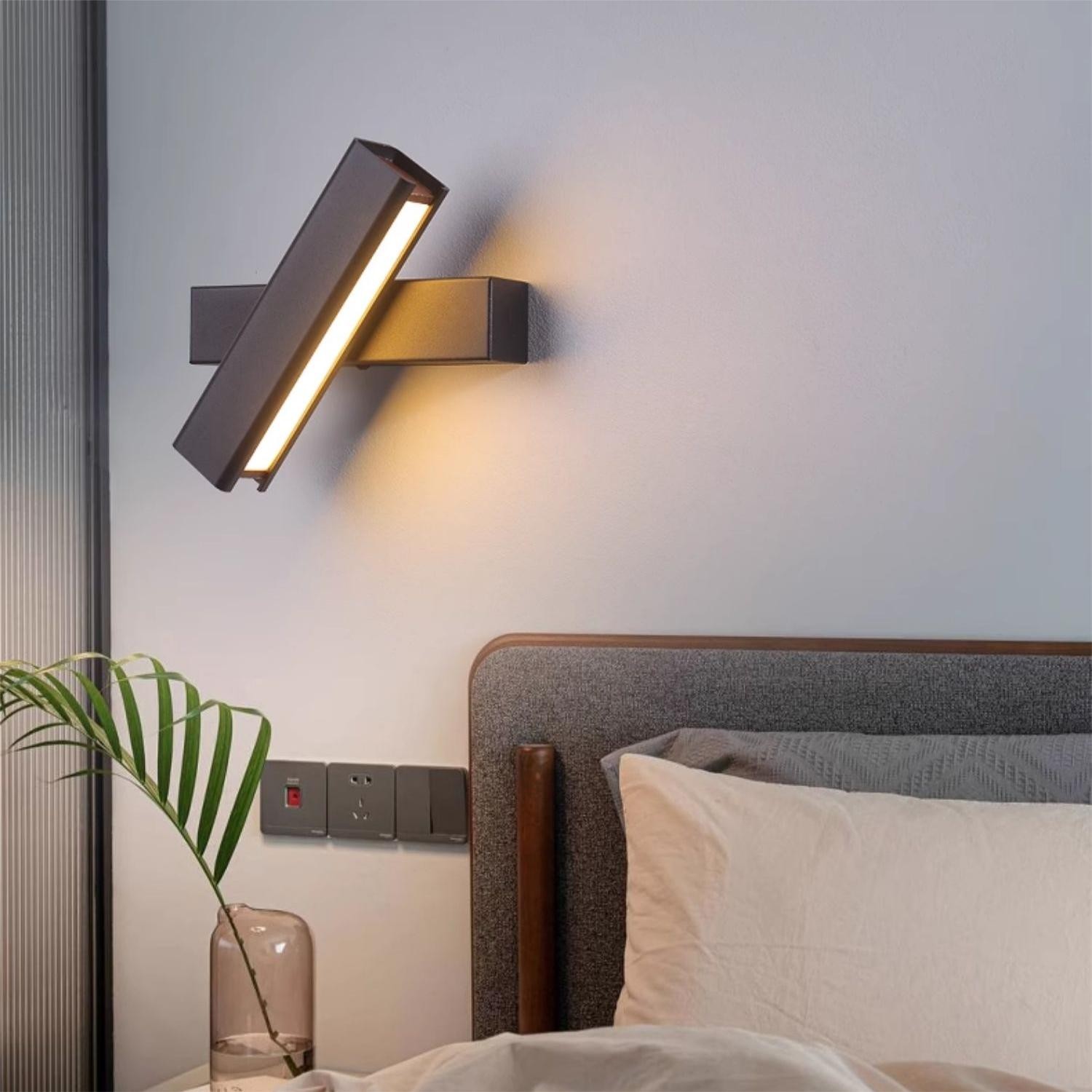 Minimalistische draaibare aluminium wandlamp voor slaapkamer HL114