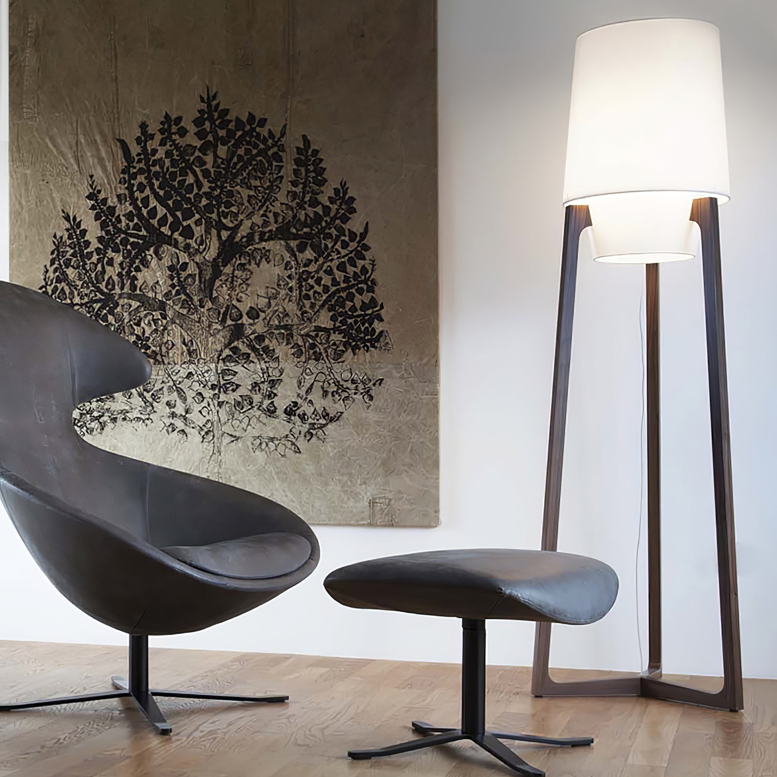 Moderne eenvoudige Chinese stijl massief houten vloerlamp HL569