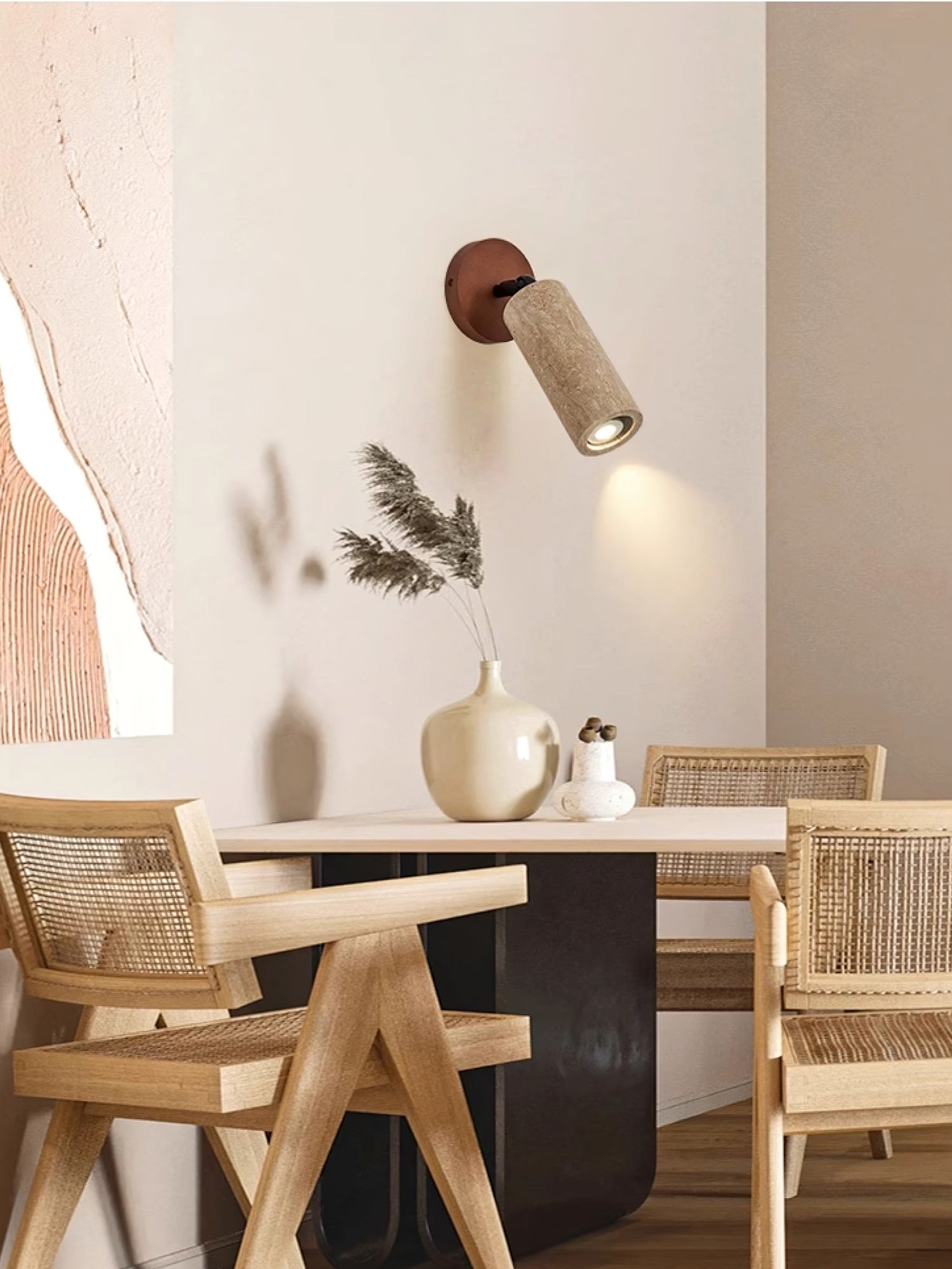 Wabi-Sabi Travertine Verstelbare Wandlamp HL851