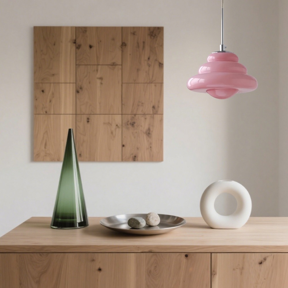 Art Deco glazen hanglamp - Bauhaus Donut kleurrijk ontwerp HL1334