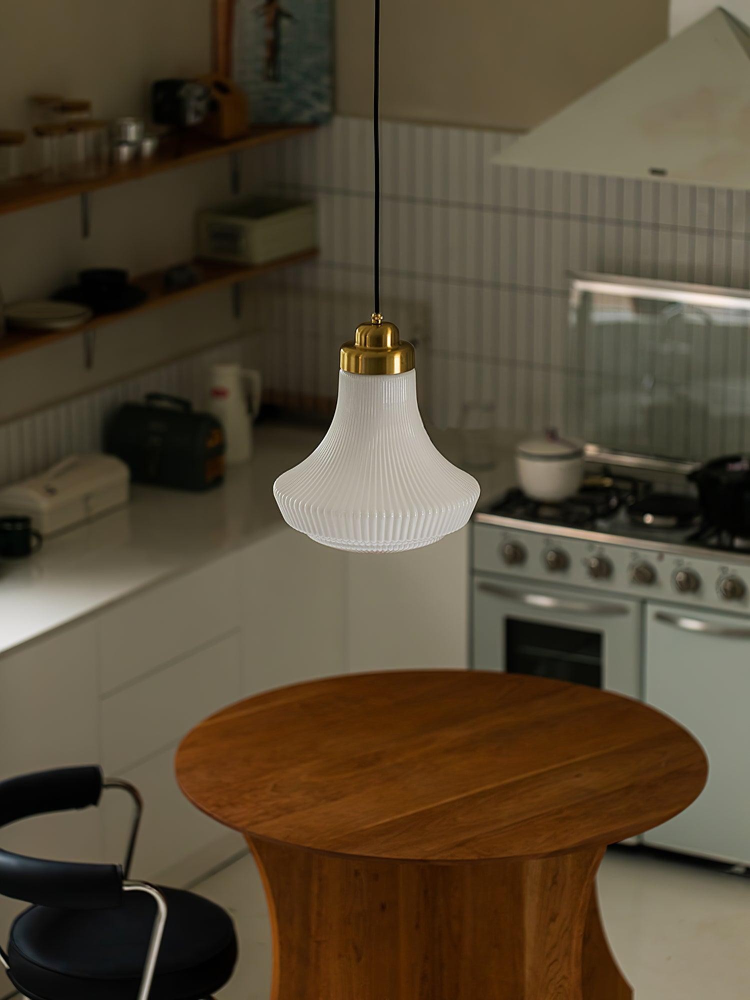 Klassieke messing albasten glazen hanglamp HL746