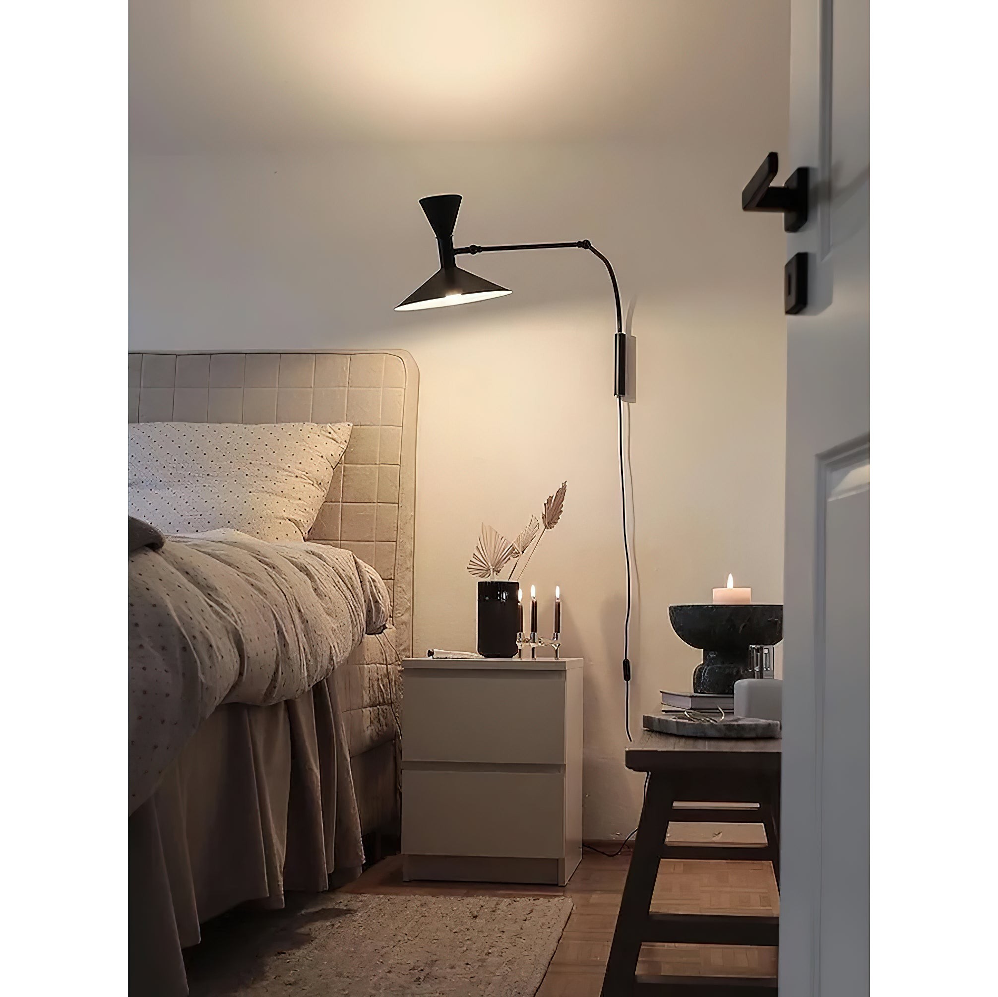 Marseille zwenkarm wandlamp met stekker HL3276