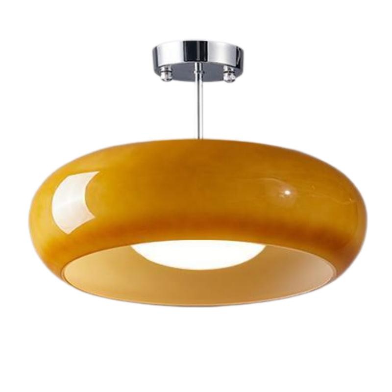 Retro messing schijf Bauhaus glazen plafondlamp HL167