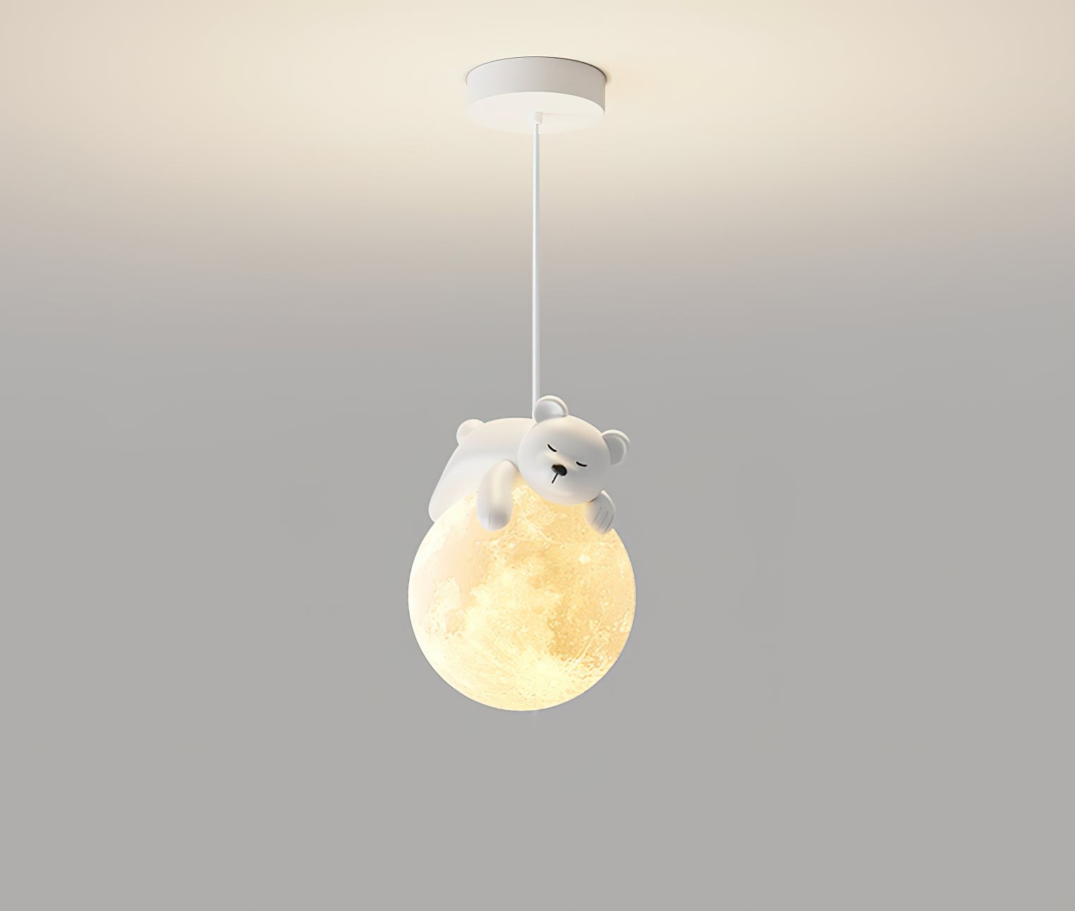 Crèmekleurige hanglamp met dierenmotief HL1189