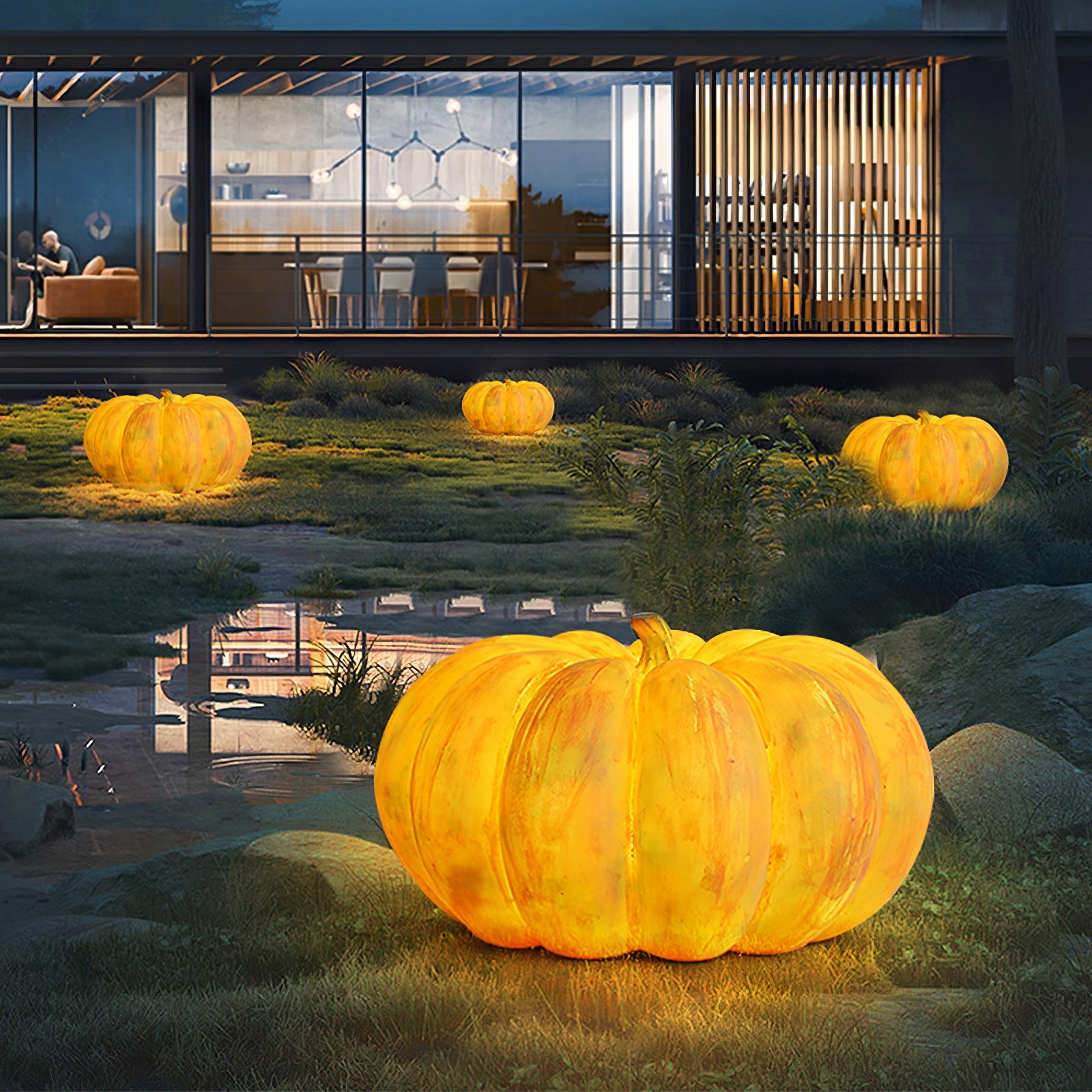 Pompoen Draagbare Tafellamp Voor Halloween Decoraties Buiten HL86