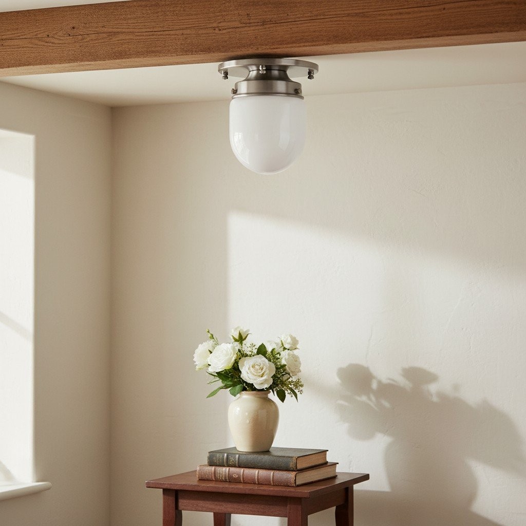 Opaalglas plafond- en wandlamp - Art Deco kleine bolvormige armatuur HL1662