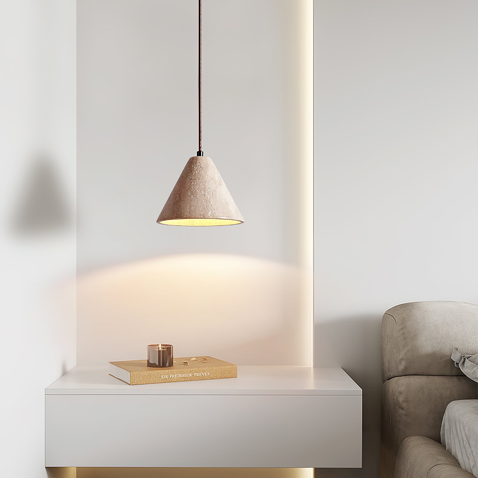 Wabi-Sabi Stijl Creatieve Travertijn Hanglamp HL899