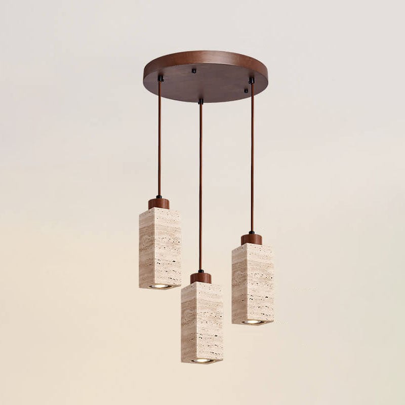 Wabi Sabi hanglamp van massief hout en steen HL971