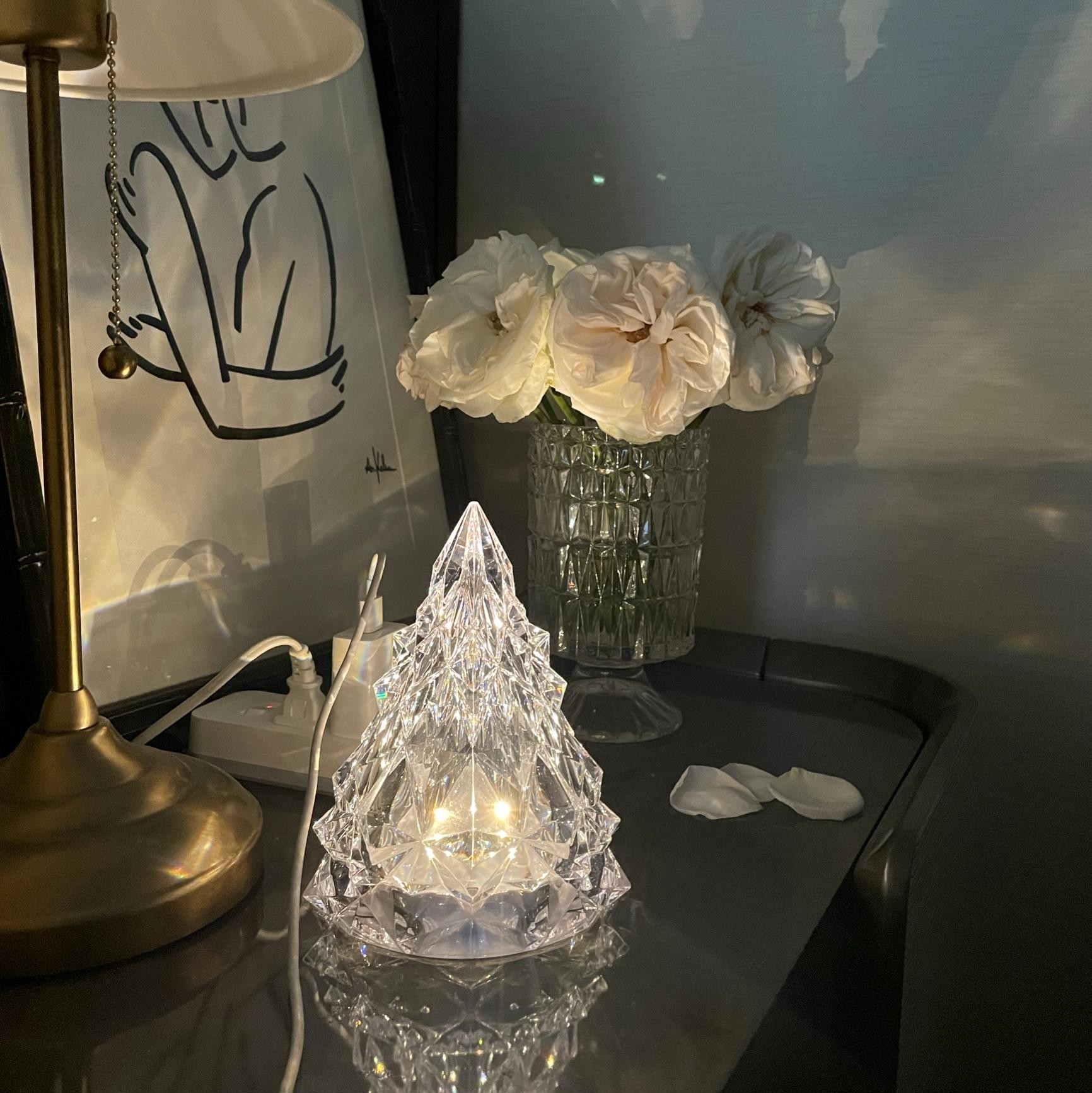 Iceberg Kristal Batterij Tafellamp