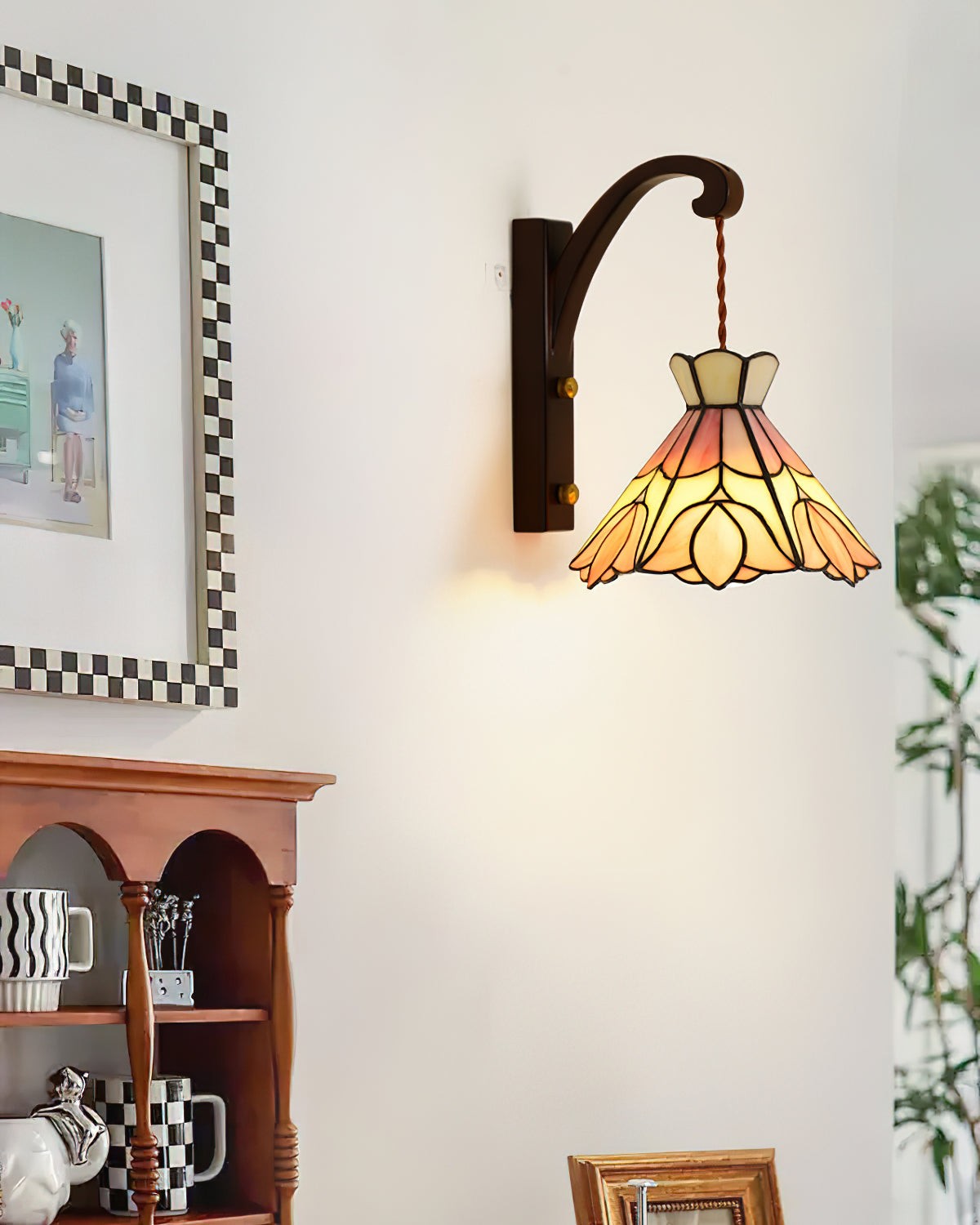Serena Tiffany wandlamp met stekker HL2613
