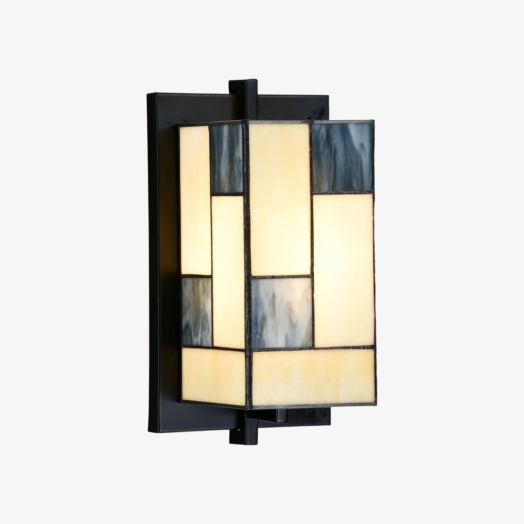 TF Manchester Glass Art Deco Wandlamp - Glas-in-lood wandlamp voor hal en woonkamer HL2113