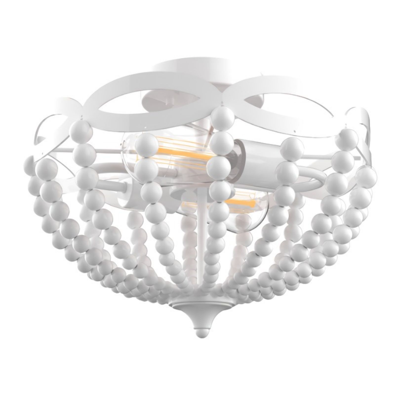 Retro Rustieke Metalen Houten Kralen Plafondlamp HL240