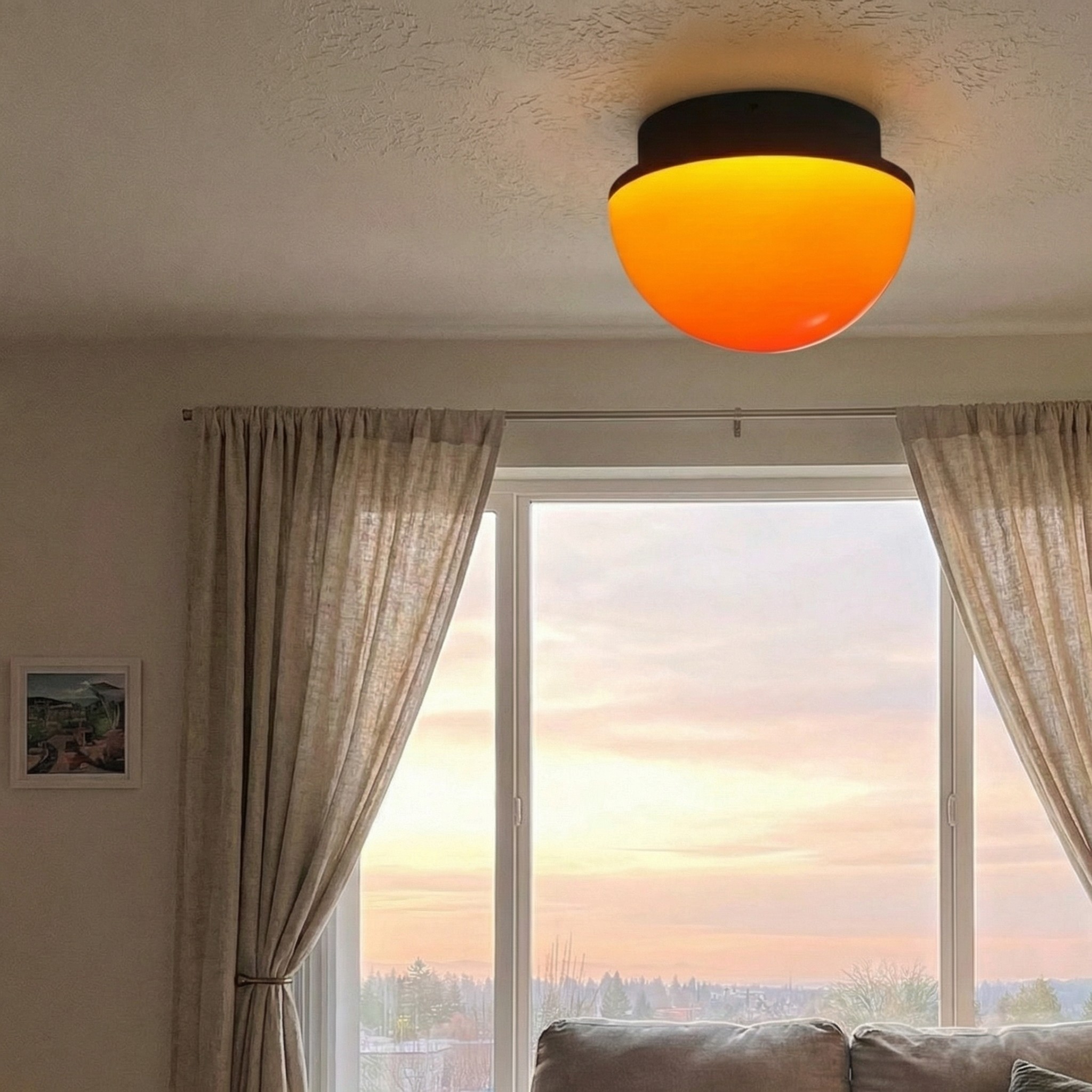 Sunset Glow Acryl LED Plafondlamp met Sfeervolle Dome voor Woonkamer en Slaapkamer HL2501