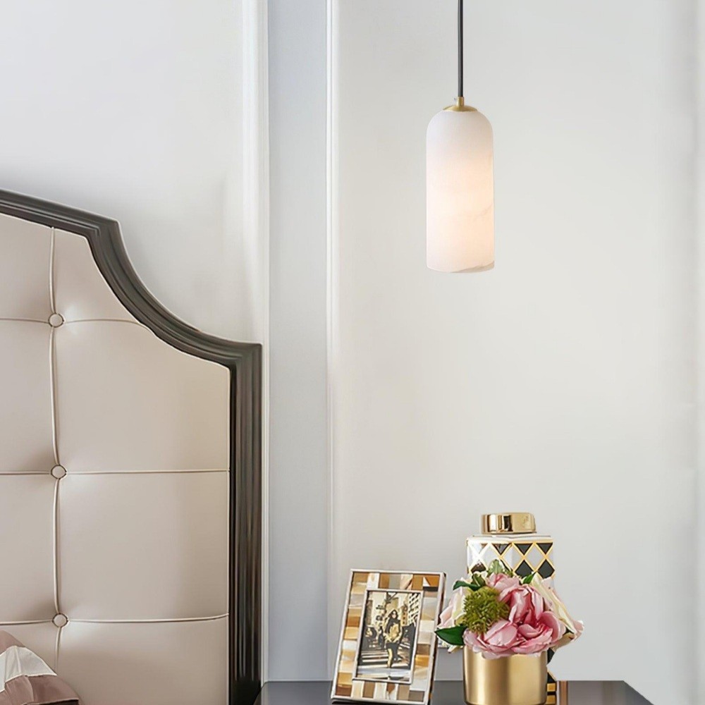 Luxe Albasten Cilinderstenen Hanglamp HL1059