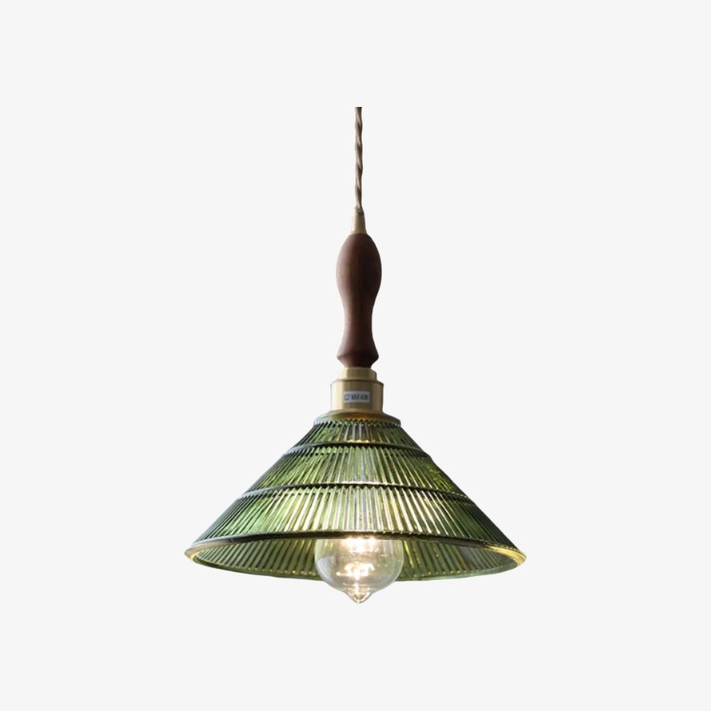 Ribilux geribbelde hanglamp - Vintage glas en metaal voor keuken en eetkamer HL2461