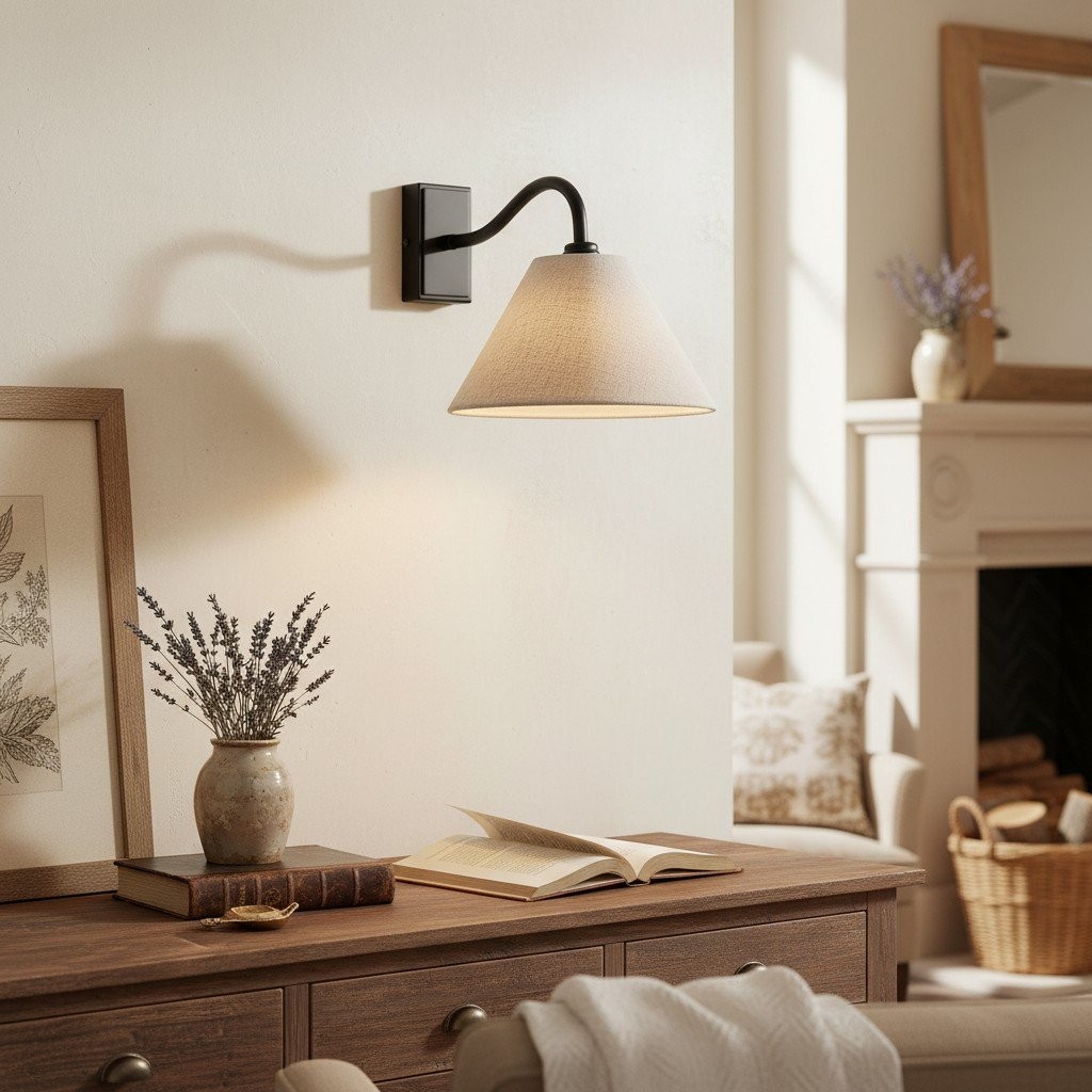 Lumweve wandlamp - geplooide kap, verfijnde wandlamp voor gang en studeerkamer HL2111