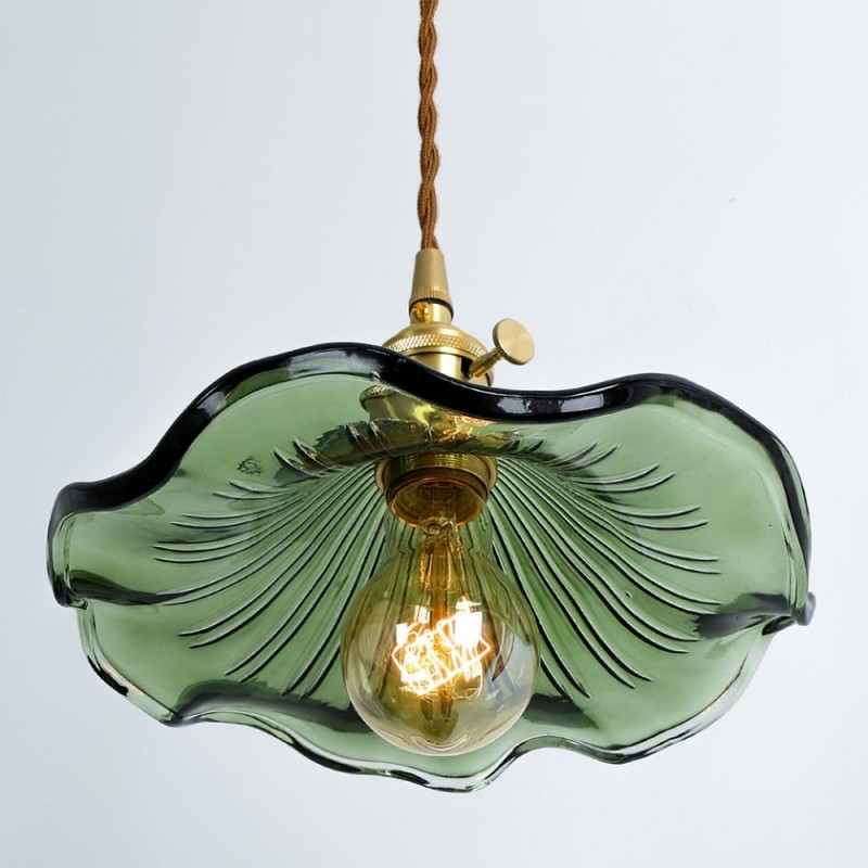 Vintage Hibiscus Bloem Glazen Hanglamp HL278
