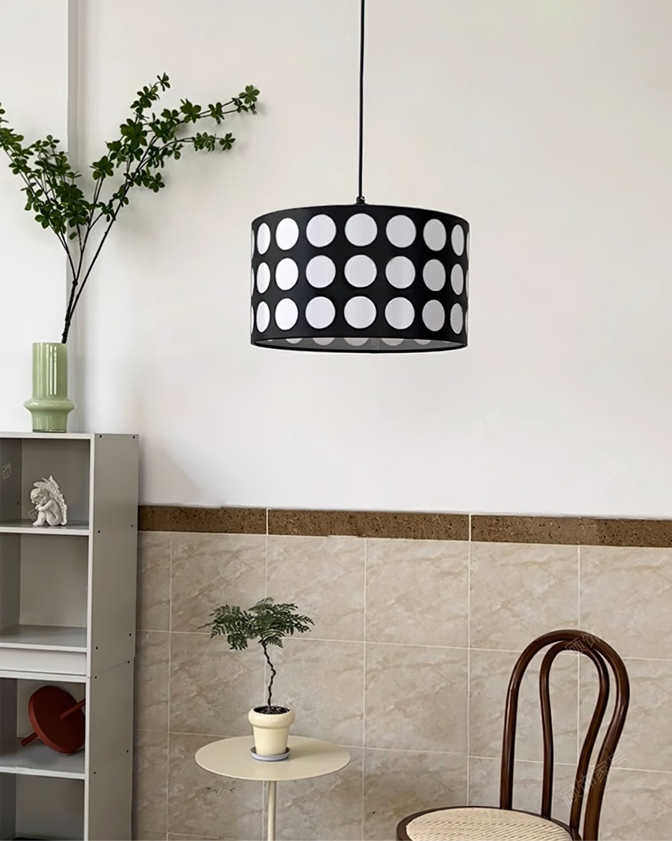 Moderne cilindrische hanglamp met stippen voor de slaapkamer HL1120