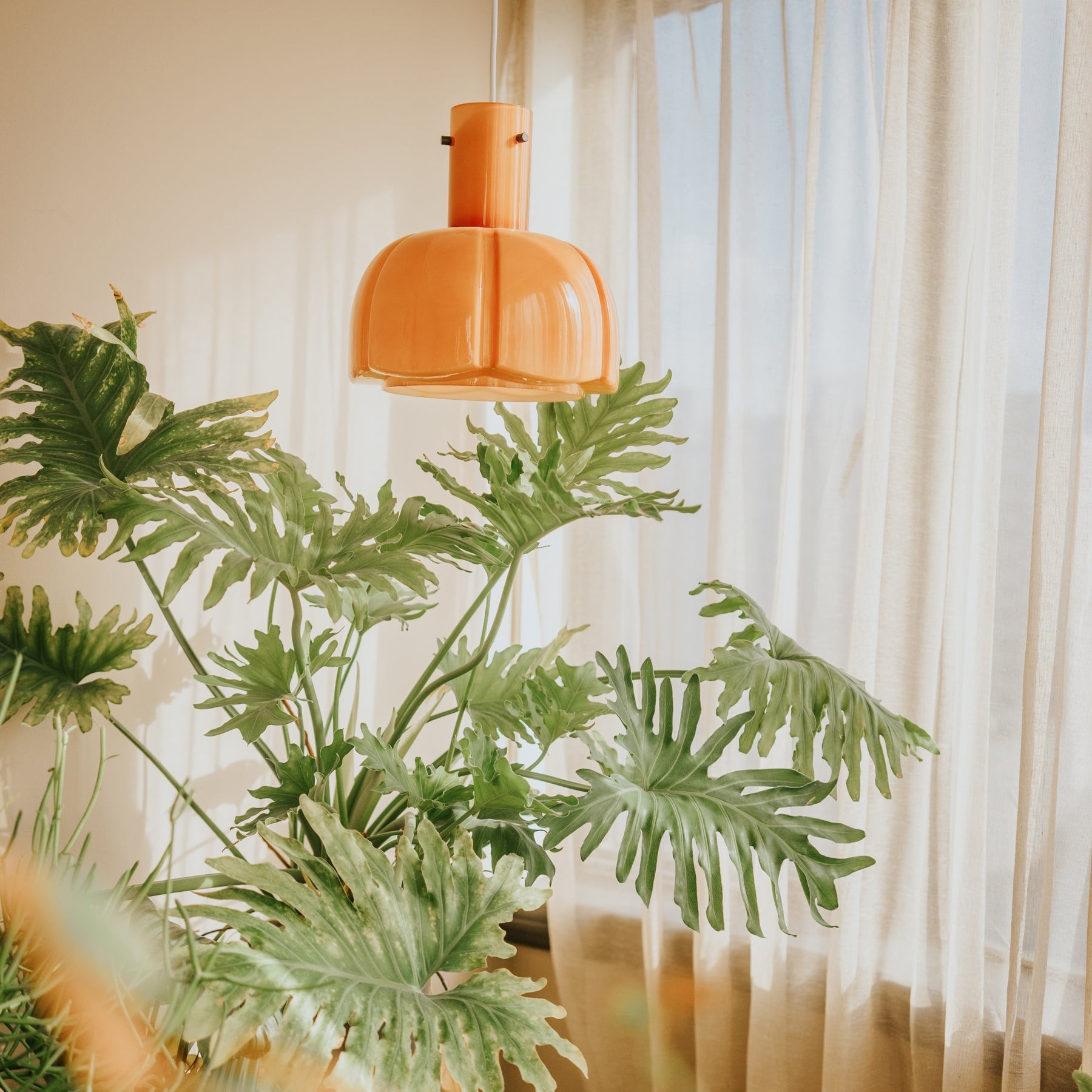 Franse pastorale stijl bloemblaadje glazen hanglamp HL637