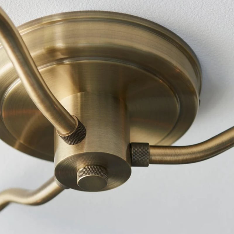Novera plafondlamp met vintage-look en gebogen armen, halfverzonken, voor woonruimtes HL2238
