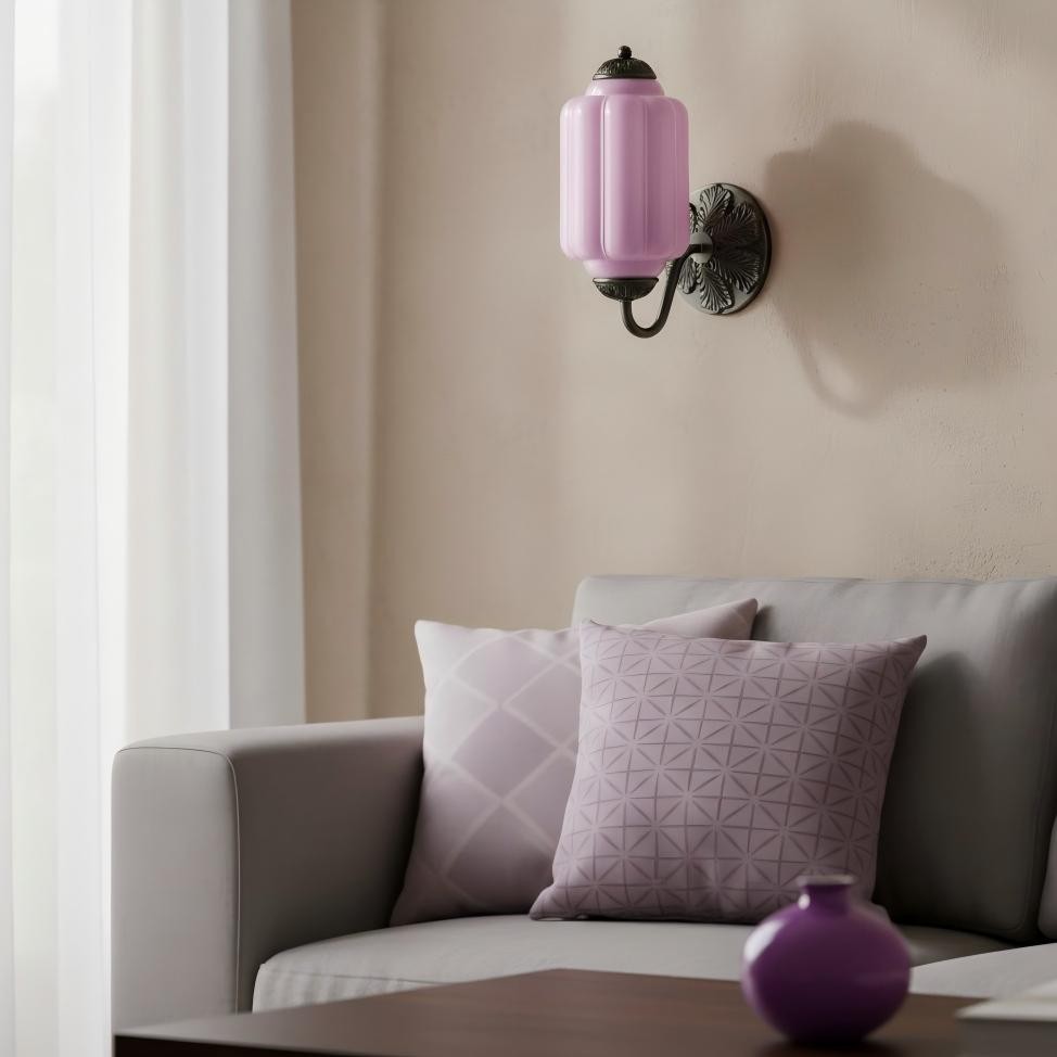 Vintage Melkglas Eloise Kandelaar Wandlamp HL844