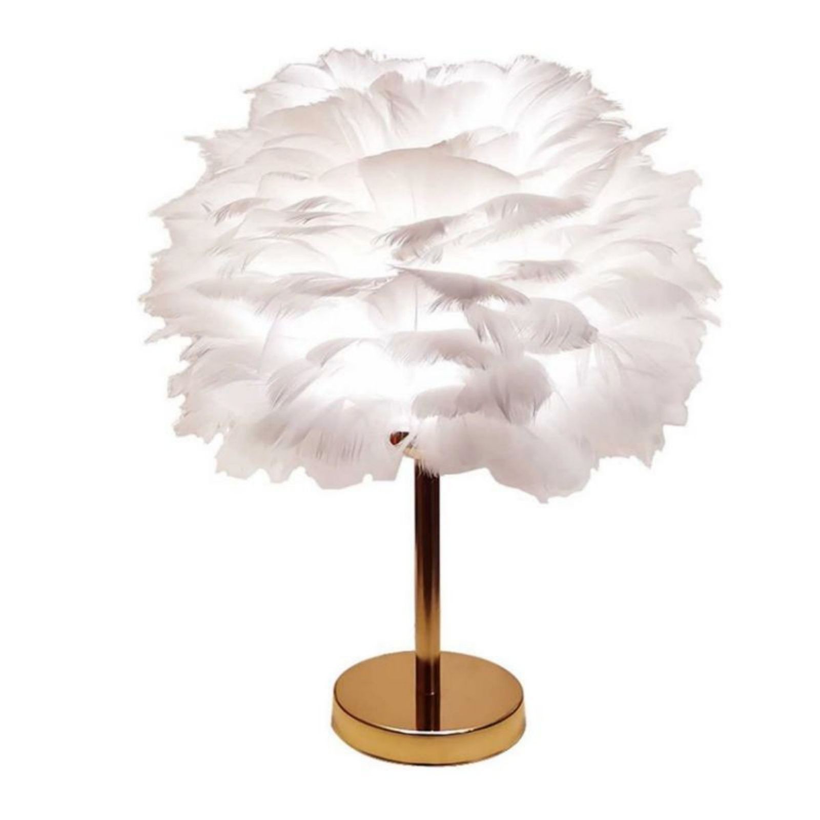 Moderne pluizige Feather tafellamp voor slaapkamer HL09