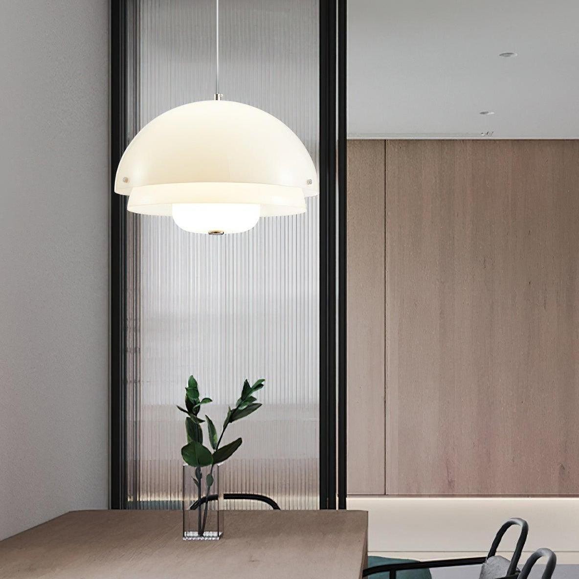 Moderne Melk Witte Multilagen Sferische Hanglamp HL309
