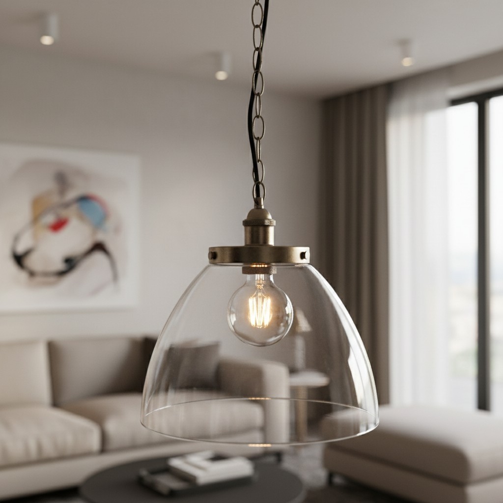 Novera Art Deco Dome hanglamp met in hoogte verstelbare glazen kap - Woonkamer HL2207