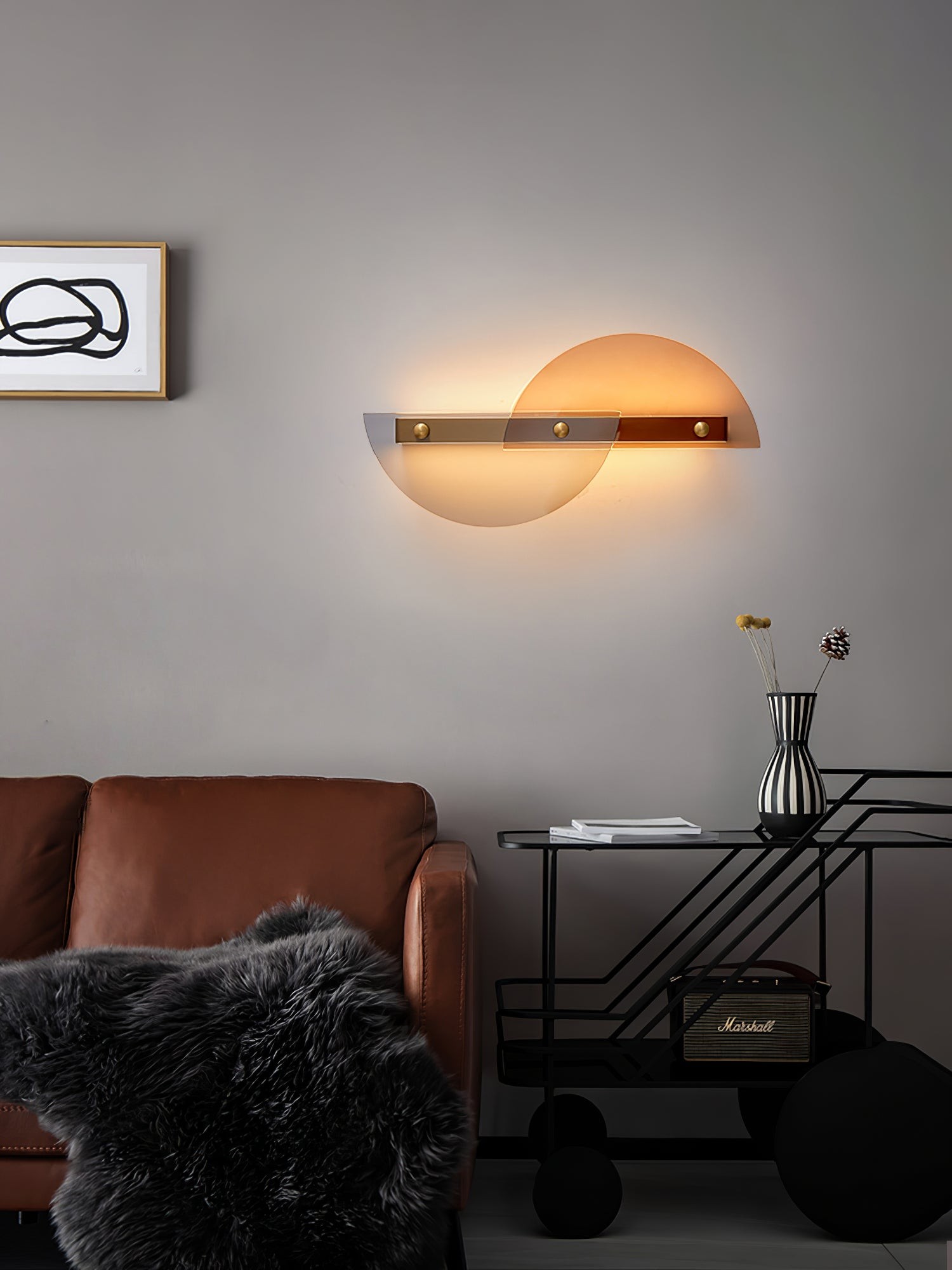 Eenvoudige waaiervormige glazen boogwandlamp HL635