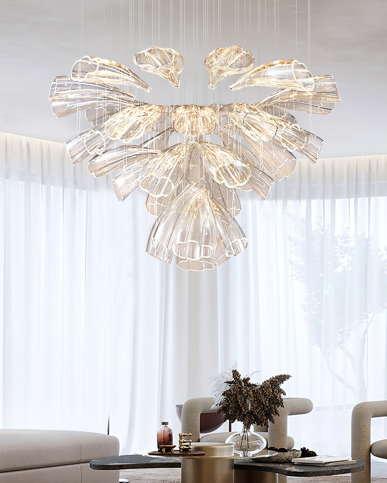 Glazen Lotus Kroonluchter HL1143