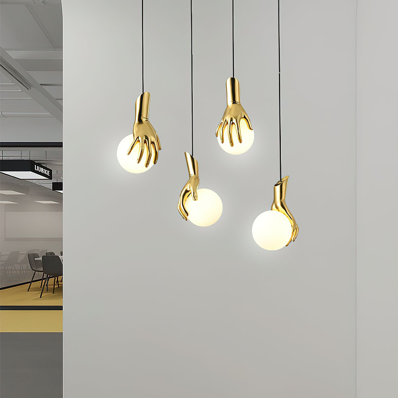 Hanglamp met bolvormige hand en hand HL3004