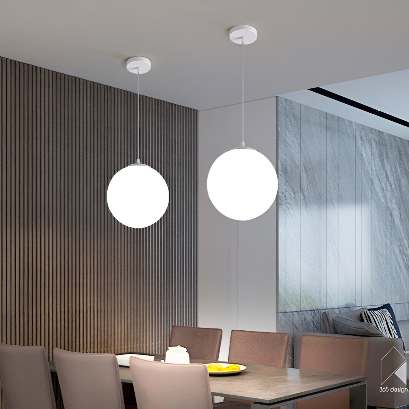 Nordic Globe Melkachtig Glazen Hanglamp HL1314